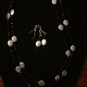 Charming Charlie Jewelry - ***NWOT Black & Silver Necklace & Earrings Charming Charlie Jewelry - ***NWOT Black & Silver Necklace & Earrings